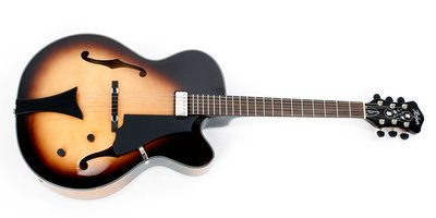 Höfner Super-Luxe jazz guitar in sunburst finish.